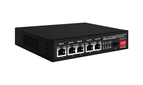 Gigabit PoE Switch MPPT Solar Charge Controller SFP Fiber Optic DC12V/DC24V/DC48V Input