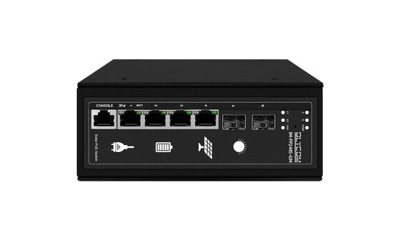 Industrial Managed Solar PoE Switch 4GE+2SFP 120W PoE MPPT Off-Grid Power for CCTV & Wireless Network
