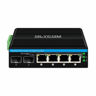 2.5G Industrial Network Switch 4 Port With 10G Uplinks Unmanaged Realtek Based DIN Rail