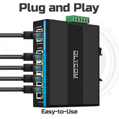 4 Port Voltage Booster PoE Switch DC12-48V Input For Solar Power System