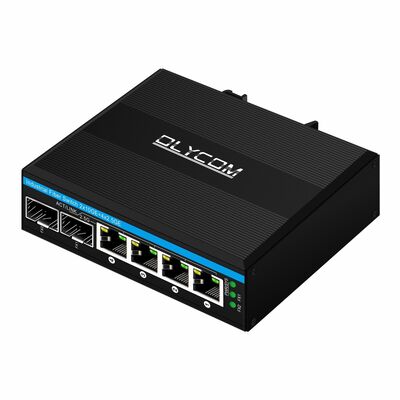 Industrial 2.5G PoE Fiber Switch 4 Port PoE+ with 2 SFP 10G Uplink DIN Rail