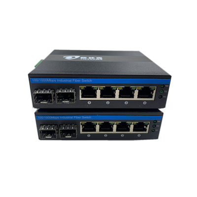 6 Port Industrial Ethernet Switch Gigabit Network 100/1000M SFP Fiber Unmanaged Realtek Chip