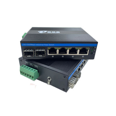 6 Port Industrial Ethernet Switch Gigabit Network 100/1000M SFP Fiber Unmanaged Realtek Chip