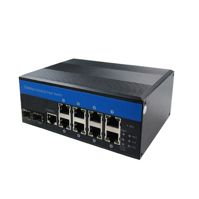 Web Managed Ethernet Switch 10 Port Industrial Gigabit Network Switch CE Vitesse Chip