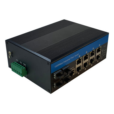 8 Port Industrial Managed PoE Switch 2.5G Fiber Din Rail 240W Support PoE Management