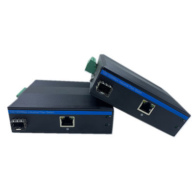 2 Port Industrial Ethernet Media Converter 10/100/1000M Support Wide Voltage
