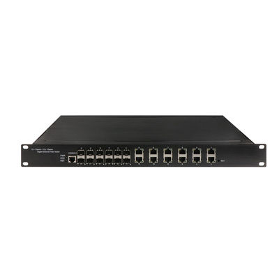 12SFP Fiber 12UTP Ports Industrial Managed Ethernet Switch 1U Rack