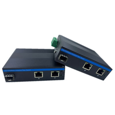 Industrial Unmanaged POE Switch 2 Port Gigabit SFP Fiber Network IP40 Fanless DIN Rail