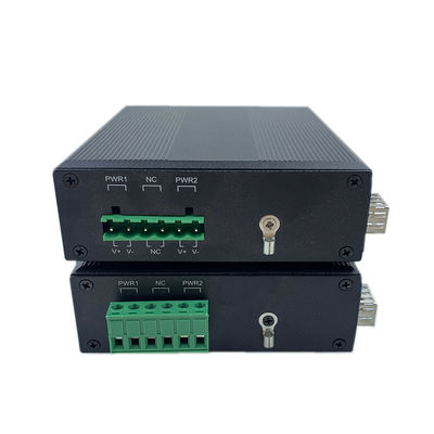 Industrial Unmanaged POE Switch 2 Port Gigabit SFP Fiber Network IP40 Fanless DIN Rail