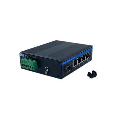 Industrial POE Switch with 1 SFP Port and 4 RJ45 Ports for DIN Rail Installation