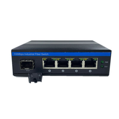 Industrial POE Switch with 1 SFP Port and 4 RJ45 Ports for DIN Rail Installation