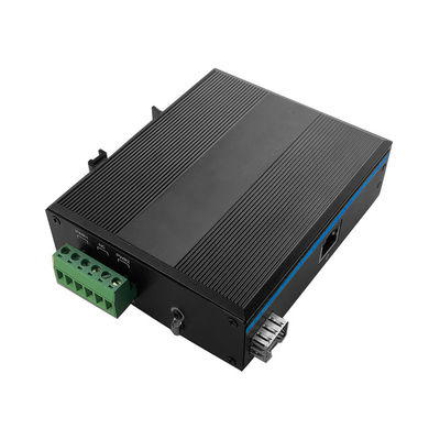48VDC 100Mbps Fast Industrial Ethernet Media Converter Sfp To Rj45 With IEEE802.3Af/At