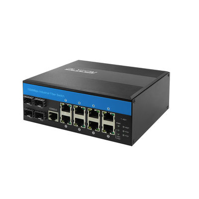 EMC Industrial Grade Layer 2 Managed  Switch Hub 8 Port With 4 SFP Fiber Ports