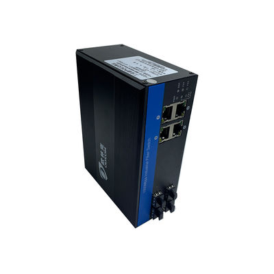 4 Port Industrial Switch 1000Mbps , Fiber Ethernet Switch Metal Plug And Play