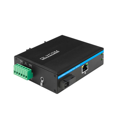 Single Fiber SC PoE Fiber Media Converter 10/100M Fast Ethernet 15.4W 30W IP40 CE
