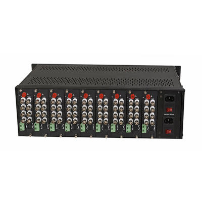 3U Video Media Converter Rack Chassis Dual Power Supply For Video Fiber Converter Modules