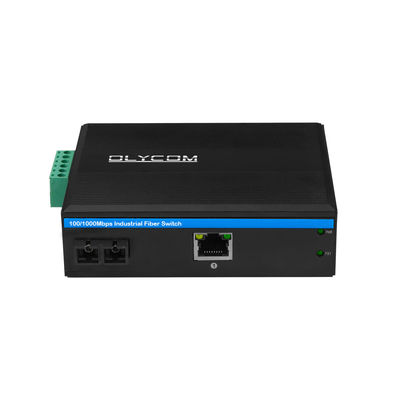 60KM Industrial PoE Media Converter Gigabit Ethernet SC Fiber Duplex Unmanaged Mini Size
