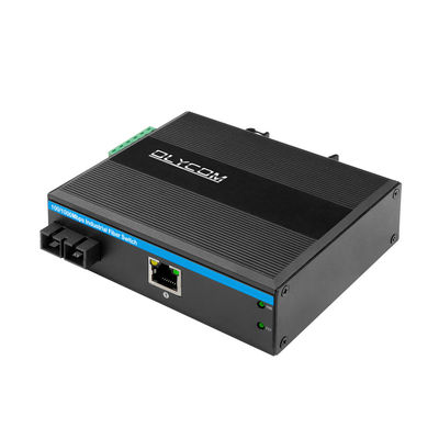 60KM Industrial PoE Media Converter Gigabit Ethernet SC Fiber Duplex Unmanaged Mini Size