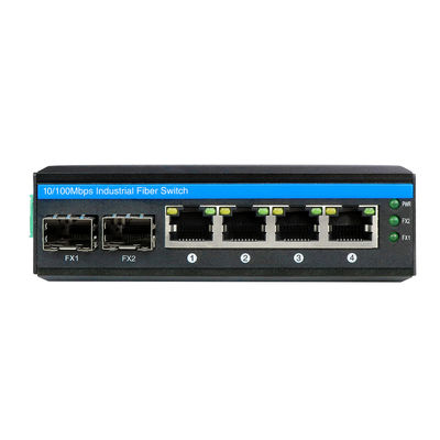 Industrial Unmanaged POE Switch with 2 SFP Ports and 4 UTP for FCC and CE Compliance