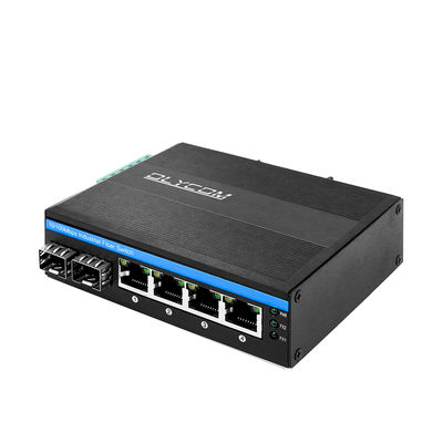 Industrial Unmanaged POE Switch with 2 SFP Ports and 4 UTP for FCC and CE Compliance