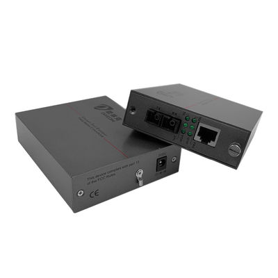 20km Sc Fiber Media Converter , PSE Gigabit Ethernet Converter