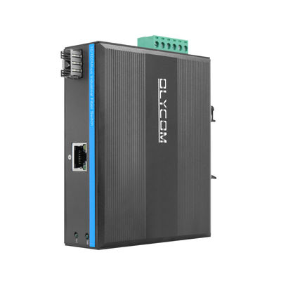 Industrial PoE Media Converter 15.4W 30W Unmanaged Fast Ethernet DIN Rail CE Mini Size