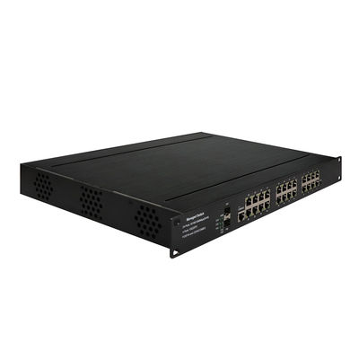 80Km Industrial Network Poe 24 Port Managed Switch Vlan SNMP Web Support
