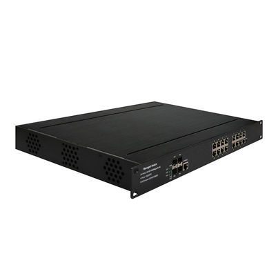 220VAC 16 Port Industrial Switch , Rack Mount Poe Powered Switch For Harden Environment