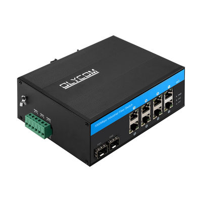 10 Port Gigabit Industrial Network Switch SFP Fiber Uplink Din Rail Unmanaged