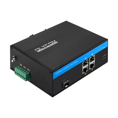 4 Network Port Industrial Gigabit Ethernet Switch , Din Rail Gigabit Switch One SFP Slot