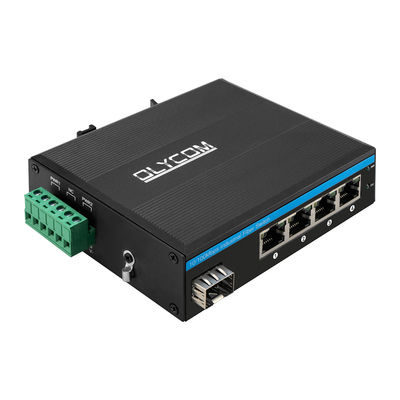 Industrial POE Switch with 1 SFP Port and 4 RJ45 Ports for DIN Rail Installation