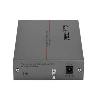 Single Mode Fiber Media Converter Gigabit Ethernet DC5V 2U Chassis Mounted Unmanaged