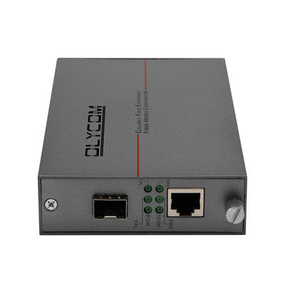 Gray POE Fiber Optic Ethernet Media Converter LC Fiber SFP Megabit 10/100M