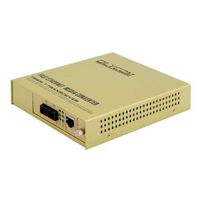 Gigabit Unmanaged Media Converter AC Input 2-Core Singlemode SC Port 100KM Max