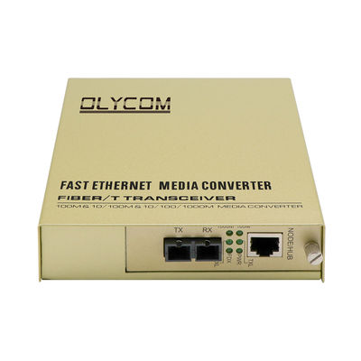 Gigabit Unmanaged Media Converter AC Input 2-Core Singlemode SC Port 100KM Max
