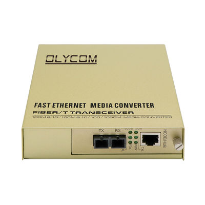 MDIX CCTV Media Converter With 2 Ethernet Ports SMF 100km Max