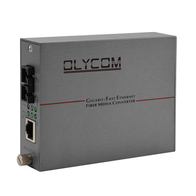 30W PoE Media Converter Gigabit Fiber Optic Ethernet Rack Mounted Duplex SC Port AC Input