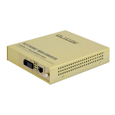 Single Core Fiber Optic Ethernet Media Converter Unmanaged 1310/1550nm 220V AC Input
