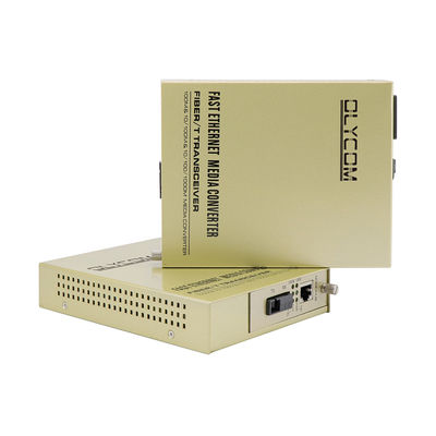 Single Core Fiber Optic Ethernet Media Converter Unmanaged 1310/1550nm 220V AC Input