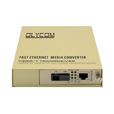 Single Core Fiber Optic Ethernet Media Converter 1310/1550nm 220V AC Input