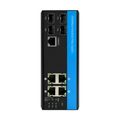 1000Mbps Industrial Managed POE Switch 4SFP Fiber Ports 4UTP Ports With Console Port