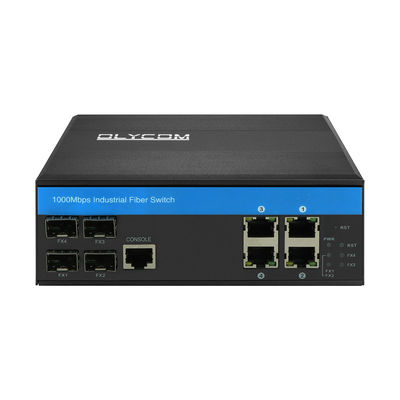 1000Mbps Industrial Managed POE Switch 4SFP Fiber Ports 4UTP Ports With Console Port