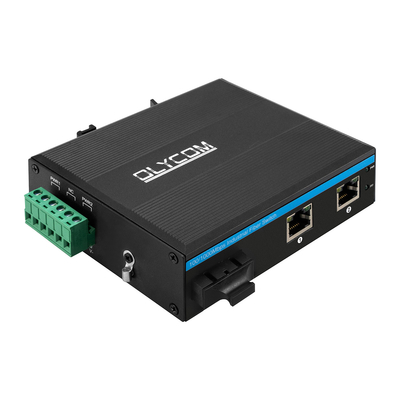 Outdoor Din Rail 3 Port Industrial Switch Hub SC Connector Dual Fiber