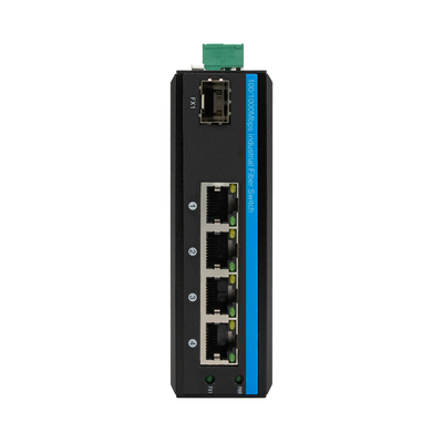 Industrial Din Rail Mounting 4 Port POE Switch With 1 SFP Port