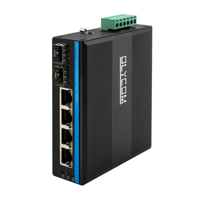 6 Port Industrial Ethernet Switch Gigabit Network 100/1000M SFP Fiber Unmanaged Realtek Chip