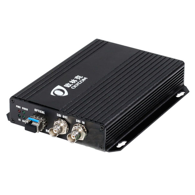 12V 1080P FHD SDI Video To Fiber Optic Converter Singlemode 20km With Local Loopout