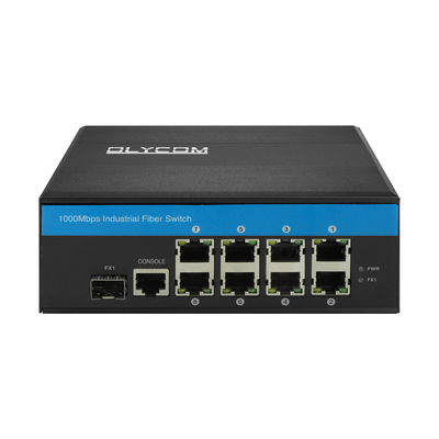 Outdoor Din Rail Managed Industrial Gigabit Switch IP40 With 1 SFP Port
