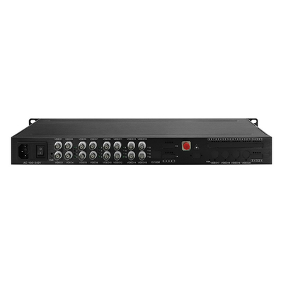 1U Rack 16 Channel AHD CVI TVI Video Media Converter 1080P 4K Resoluton AC 220V Input