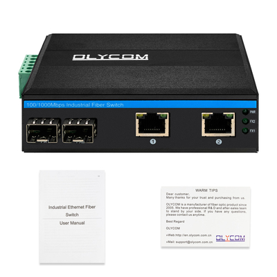 4-Port Gigabit Unmanaged Switch SFP Slots DC24V IP40 Level Hardened Metal Case CE