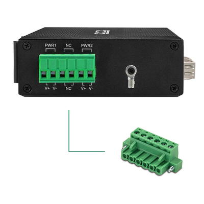 Industrial Network Switch 6 Port 100M/1000M Fiber Unmaaged Din Rail 12V 24V Input